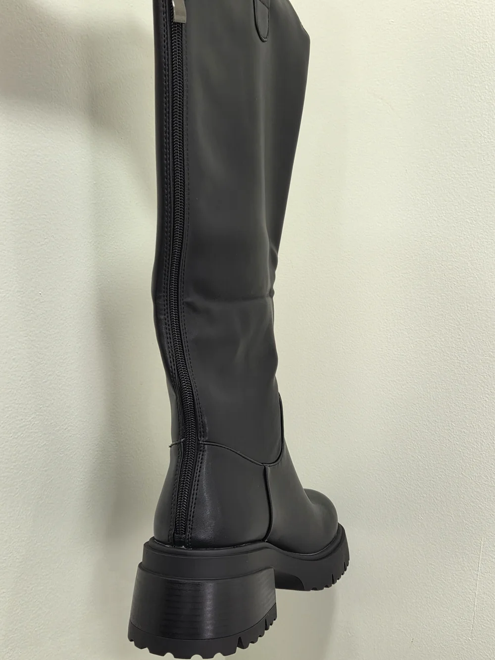 Black Knee-High Zip Riding Boot - Women